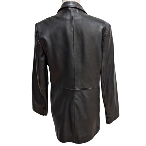 VTG Y2K Golden Bear San Francisco Women's M Leather Hip Length Zipper Jacket - Picture 2 of 12